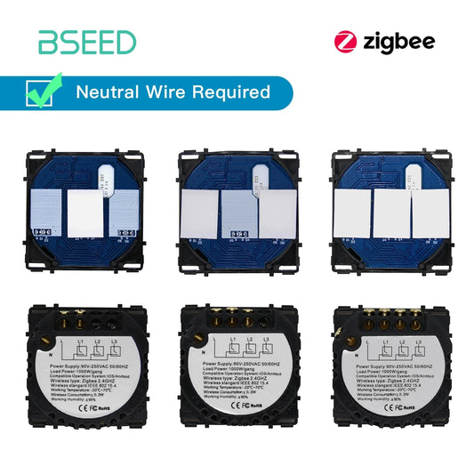 Zigbee Alexa Switch Accessorie Parts Smart Wall Switch Touch Sensor Function Key Neutral Required Support Tuya Google Home