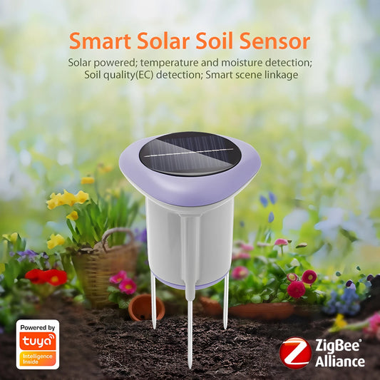 Tuya Smart Zigbee Solar Soil Sensor Temperature and Humidity Meter Thermo Hygrometer Home Garden Automation Irrigation Detector