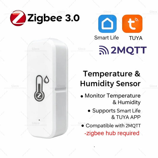 Tuya Zigbee 3.0 Mini Temperature and Humidity Sensor Indoor Smart Home Thermometer Hygrometer Remote Work with Z2M Smart Life