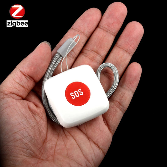 TUYA Zigbee SOS Button Sensor Alarm Elderly Emergency Help Alarm Switch Work with Tuya Zigbee Hub Smartlife App