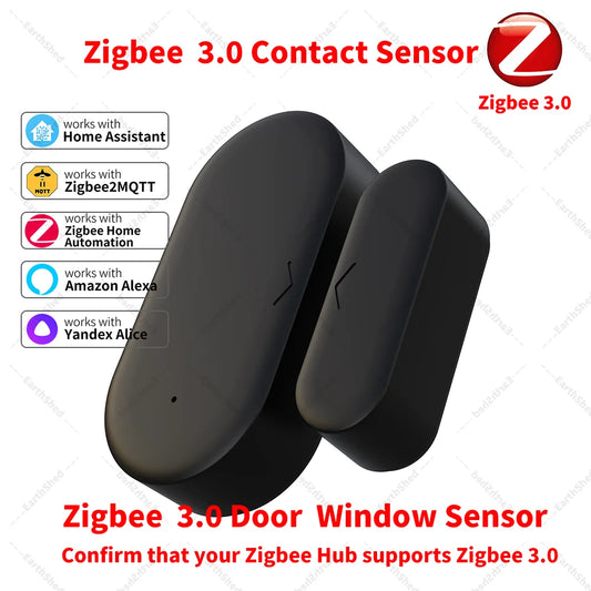 Zigbee 3.0 Door Sensor Window Sensor Contact Sensor Zigbee Hub Required Work with Home Assistant Yandex Alexa ZHA Zigbee2Mqtt
