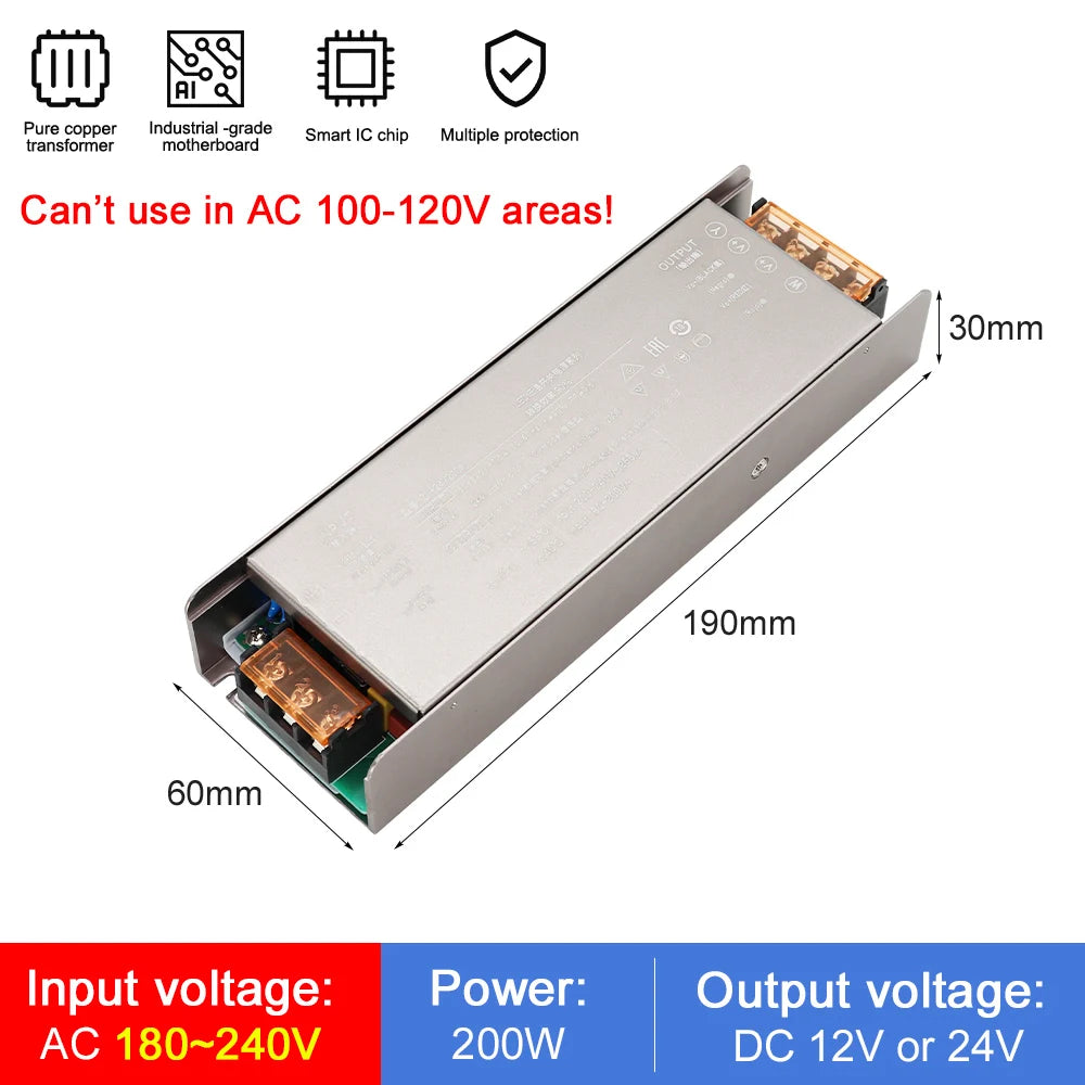 200W 300W Tuya Zigbee Dimmable Power Supply DC 24V Transformer LED Driver Support Alexa Gooogle Home for CCT LED Strip Lighting