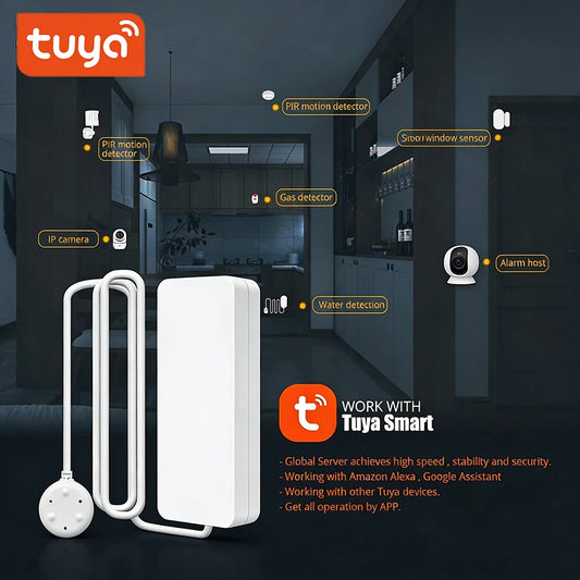 Zigbee Water Leak Sensor Detector Flood Alert Overflow Security Tuya Smart Alarm System Water Leakage Alarm Smart Life App