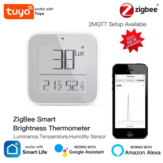 Tuya Smart Zigbee 3.0 Mesh Brightness Thermometer Light Temperature Humidity Detector Sensor Tuya Smart App Control