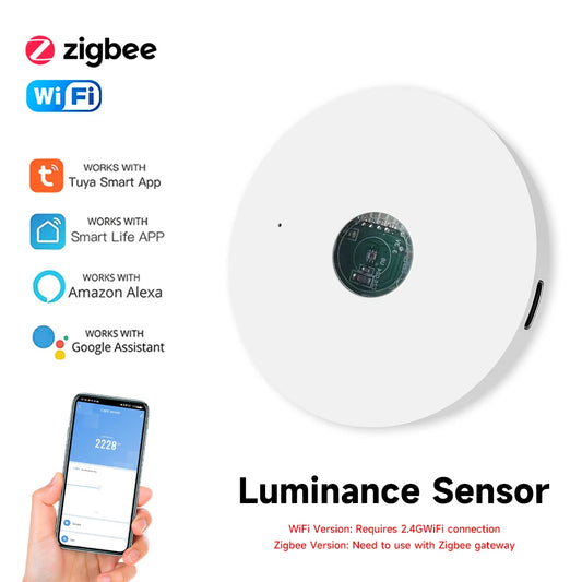 Zigbee Smart Luminance Sensor Light Detection Tuya Smart Life Home Automation for Amazon Alexa Google Assistant