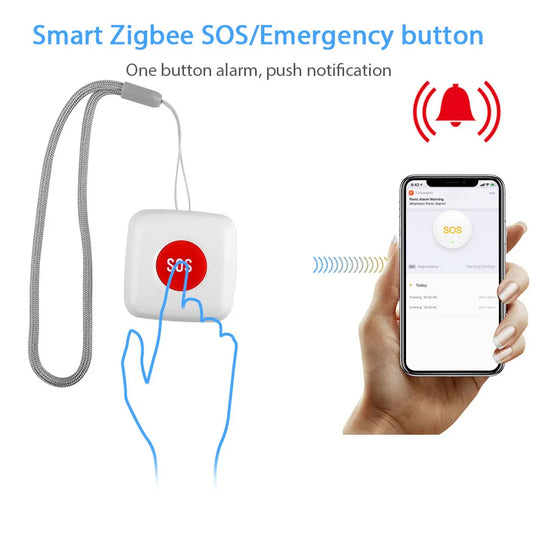 Revolutionize Your Home Security with the Tuya Smart Home Zigbee Emergency Button Alarm System - Instant One-Click Emergency Response!
