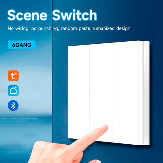 Tuya Zigbee Smart Scene Switch 6 Button Switch Home Assistant Tuya Smart Home 6 Keys Switch Compatible with Alexa Google Home