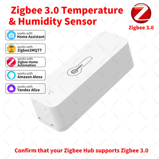 Zigbee Sensor Temperature Humidity Sensor Zigbee Hub Required Workwith HA Home Assistant Alexa Yandex ZHA Zigbee2Mqtt