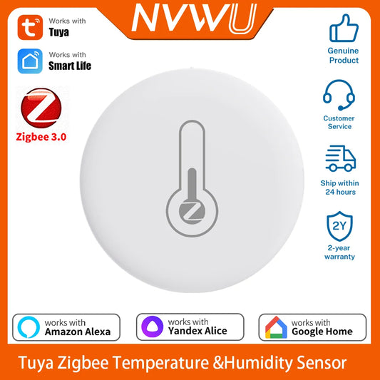Smart Temperature Humidity Sensor Zigbee 3.0 Thermometer APP Remote Monitor Work with Tuya Smart Life Yandex Zigbee2Mqtt ZHA