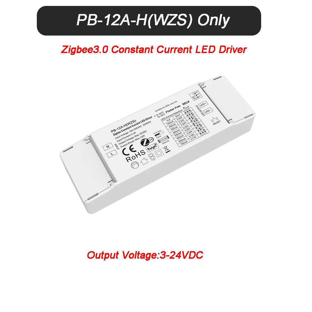Zigbee 3.0 Dimmable LED Driver 12 Watts 12V Dimming LED Power Supply Voice APP Smart Control Suitable for Downlight Spotlight