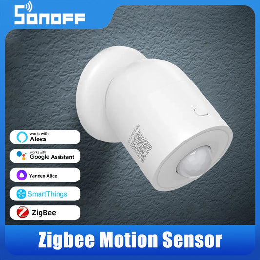SNZB-03P Zigbee Pir Motion Sensor Light Detection Home Security Automation Alarm via Ewelink Alexa Google Home Assistant