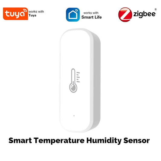 Tuya Zigbee Smart Temperature Humidity Sensor Indoor Hygrometer Controller Monitoring Work with Smart Speaker Alexa Google Home