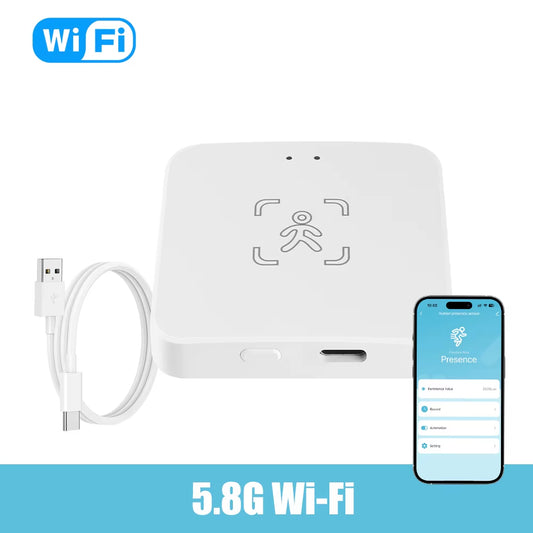 Zigbee Wifi Mmwave Human Presence Motion Sensor with Luminance/Distance Detection 5.8G 24G Radar Detector Support Home Assistant