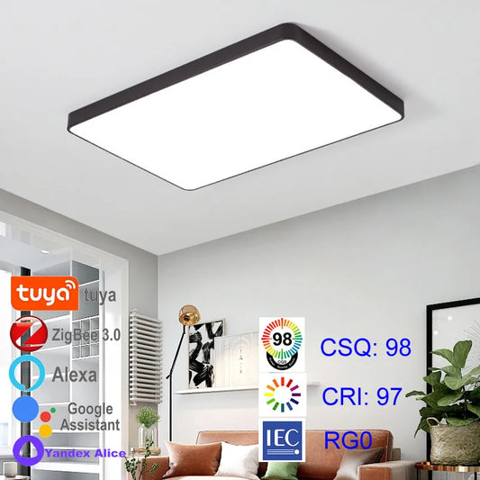 Zigbee Tuya Led Ceiling Lamp Modern Chandelier Smart Home Assistant Hue Lamp Zigbee2mqtt Living Room Decor Alice Alexa