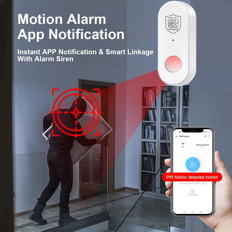 Ewelink Zigbee Human Motion Detector PIR Infrared Sensor Smart Home Security Alarm APP Remote Control Works with Zigbee Gateway