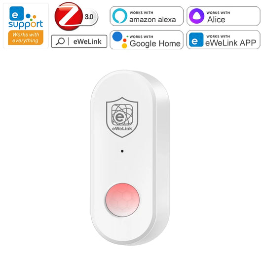 Ewelink Zigbee Human Motion Detector PIR Infrared Sensor Smart Home Security Alarm APP Remote Control Works with Zigbee Gateway