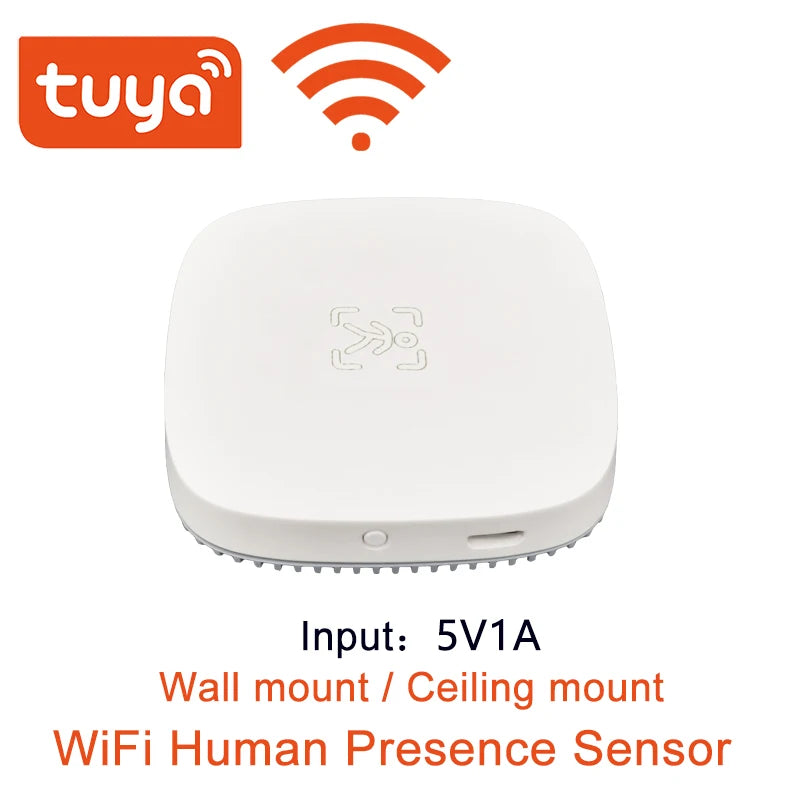 Tuya Zigbee Wifi Mmwave Human Presence Motion Sensor with Luminance/Distance Detection Human Body PIR Sensor Wireless Real-Time