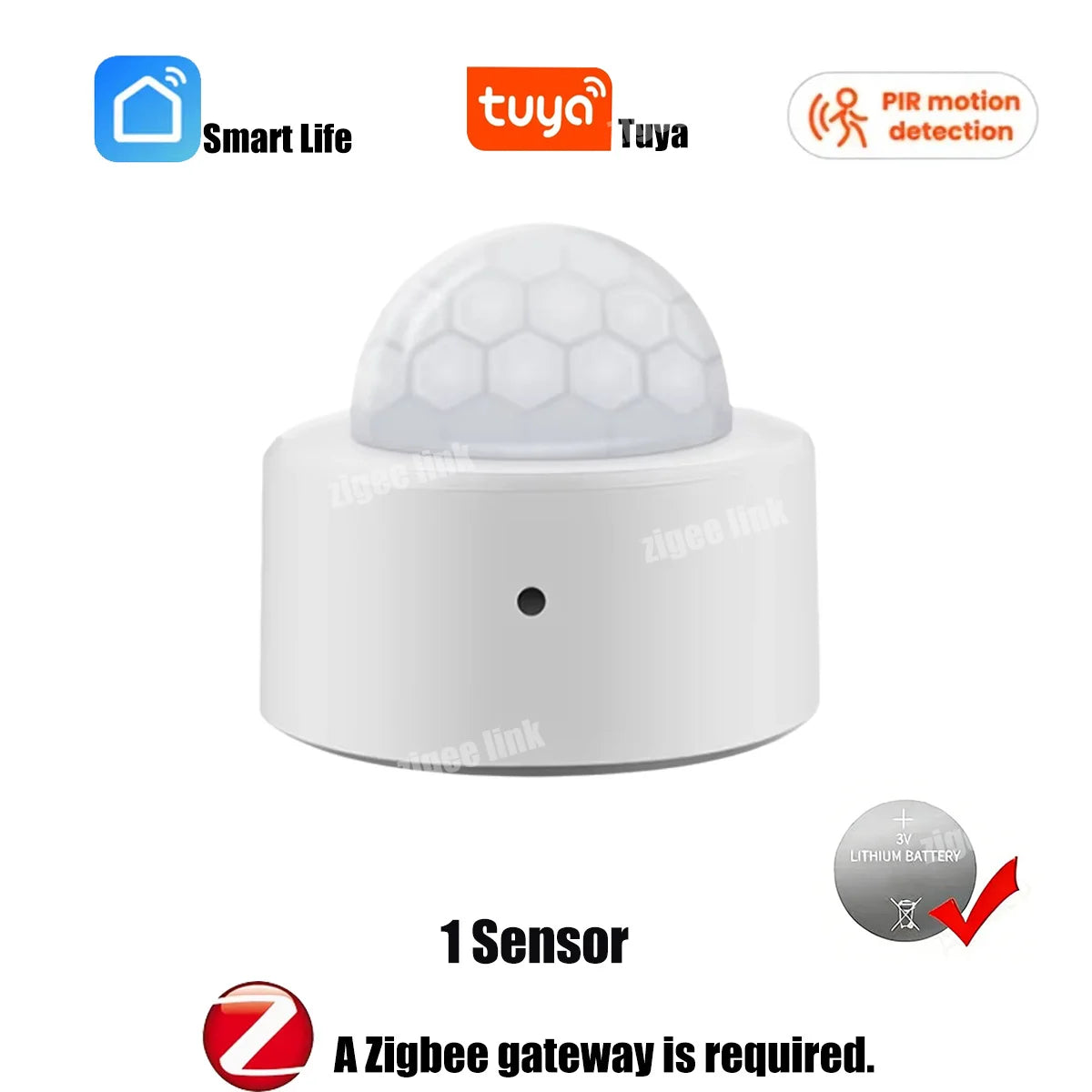 Zigbee 3.0 Smart PIR Motion Sensor Human Infrared Detector Household Security Alarm Wireless Sensor Require Zigbee Gateway Hub