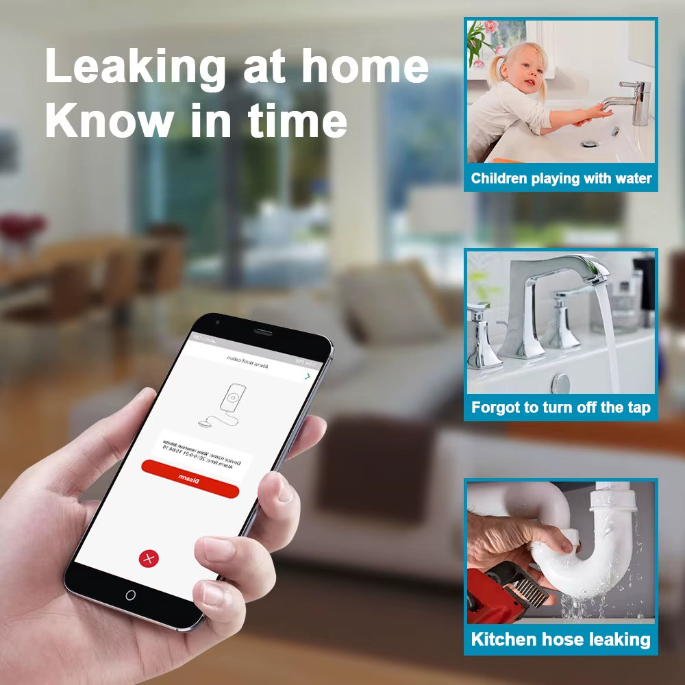 HEIMAN Zigbee Smart Water Leakage Sensor Water Overflow Detector for Zigbee Smart Home System,Kitchen,Bathroom,Water Tower,Pool