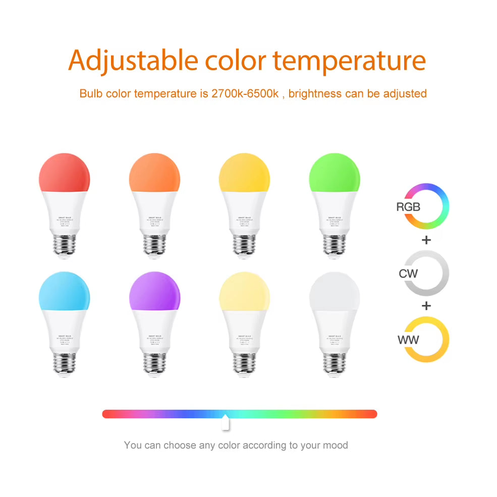 Ewelink Wifi/Zigbee E27 Led Light Bulb RGB CW WW Smart Lamp Works with Alexa, Google Home, Alice, Smartthings
