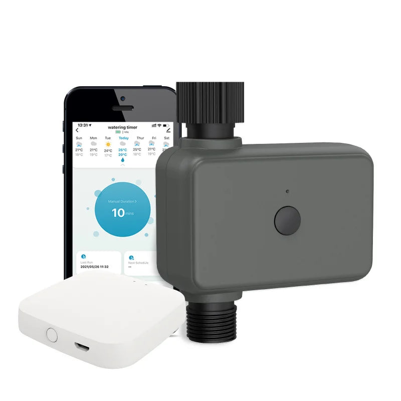 MOES Zigbee Smart Sprinkler Water Timer with 1 Outlet Rain Delay Filter Programmable Irrigation Timer Support Alexa Google Home