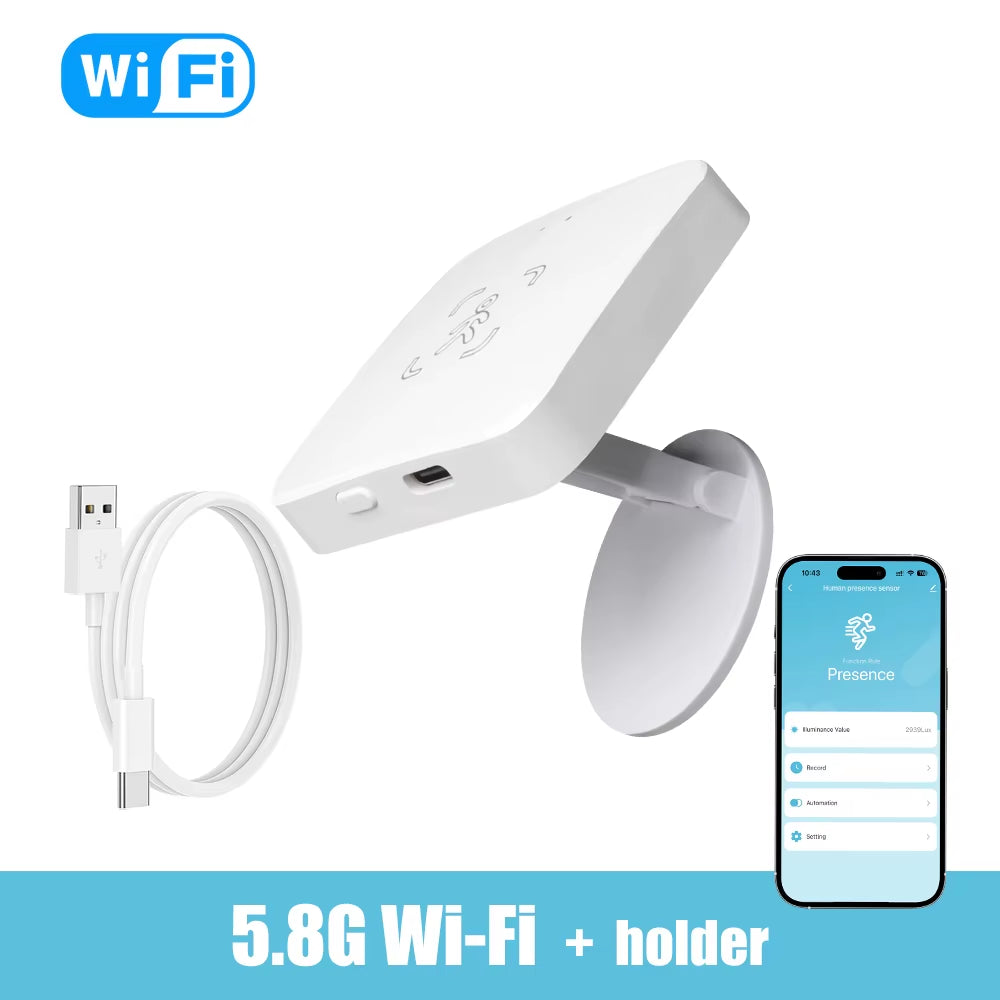 Zigbee Wifi Mmwave Human Presence Motion Sensor with Luminance/Distance Detection 5.8G 24G Radar Detector Support Home Assistant