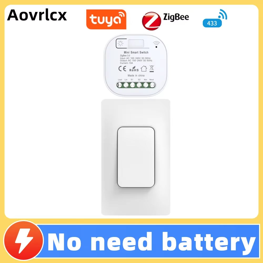 Tuya Zigbee Self Powered Diy Whole House Smart Switch No Battery Waterproof Wireless Remote Control Kinetic Switches Set