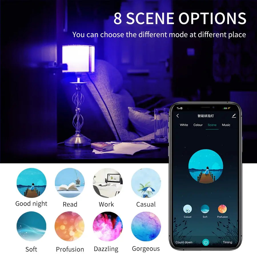 Cozylife Wifi Smart Bulb E27 Led Lights Bulbs RGB CW WW Smart Lamp Alexa Compatible with Google Home Alice Smart Home Decoration