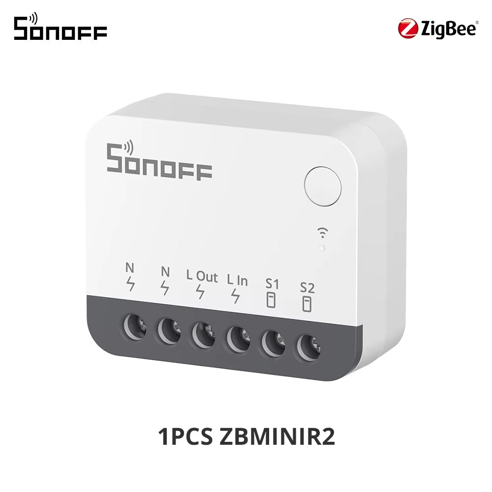 ZBMINIR2 Zigbee Smart Switch Detach Relay Mode External Switch Control Works with Ewelink Zigbee Gateway Required 1-4PCS