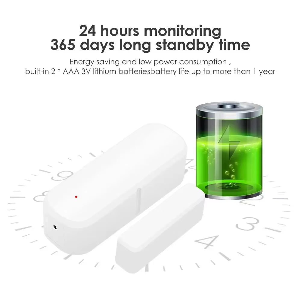Tuya Zigbee3.0 Smart Window Door Gate Sensor Detector Smart Home Security Alarm System Smart Life Tuya App Remote Control