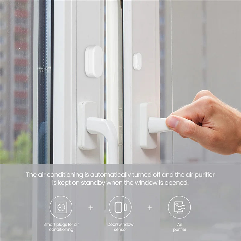 ABAN Tuya Zigbee 3.0 Smart Contact Detectors Security Gate Door Window Sensor Transducer Smart Life Home(4Pcs)