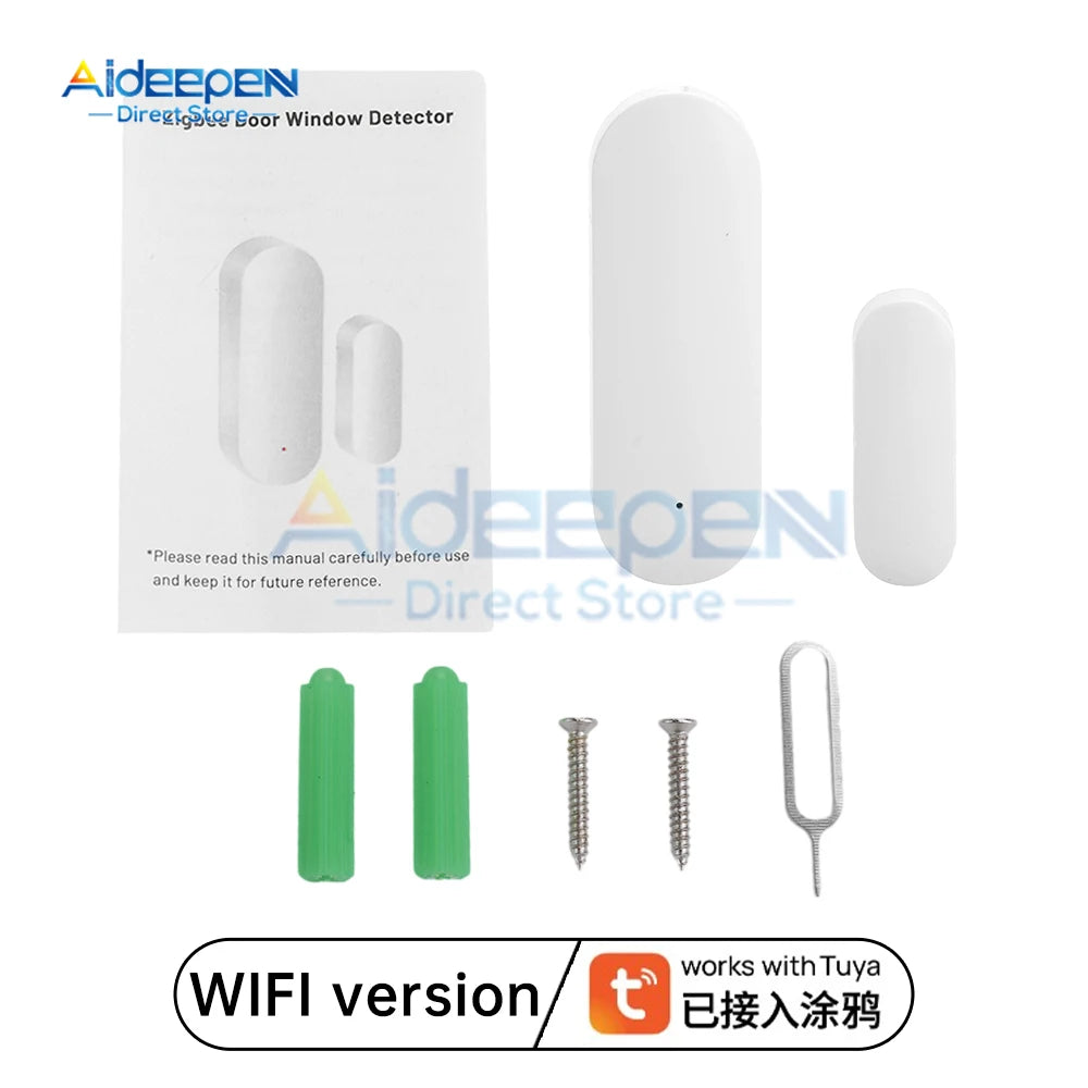 Tuya/Ewelink Smart Home Wifi Door Sensor Alarm Window Door Open/Closed Detectors Security Protection Smart Life Voice for Alexa
