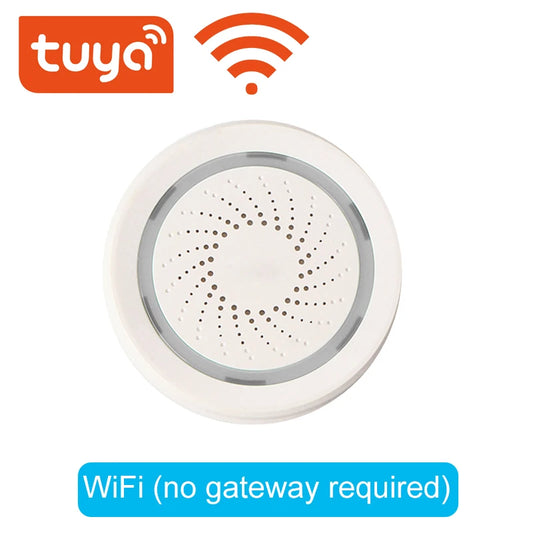 Tuya Zigbee Sound Light Sensor with 90Db Siren USB Powered Smart Home Security Alarm Remote Control via Smart Life App Zigbee