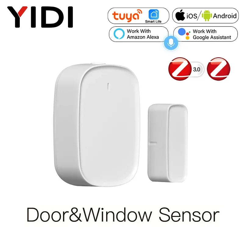 Tuya Zigbee Smart Window Door Gate Sensor Detector, Smart Home Security Alarm System Smart Life Tuya App Wireless Remote Control