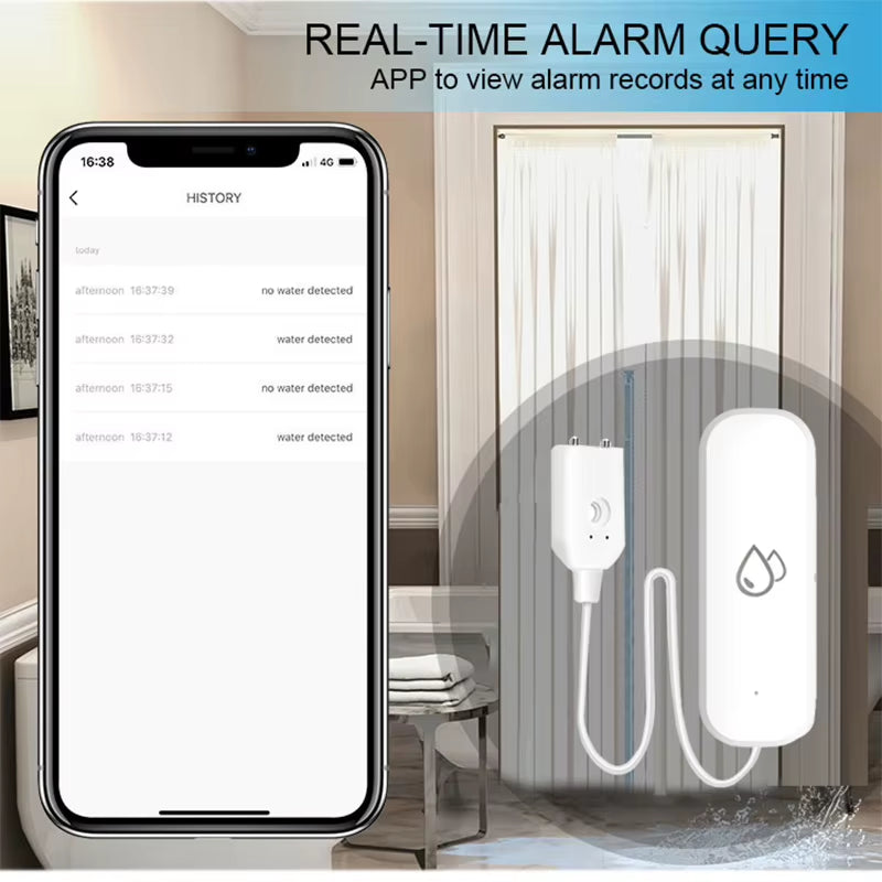 Tuya Smart Zigbee Water Leakage Sensor Alarm Water Detector Flood Leakage Sensor APP Remote Control Security Alarm System