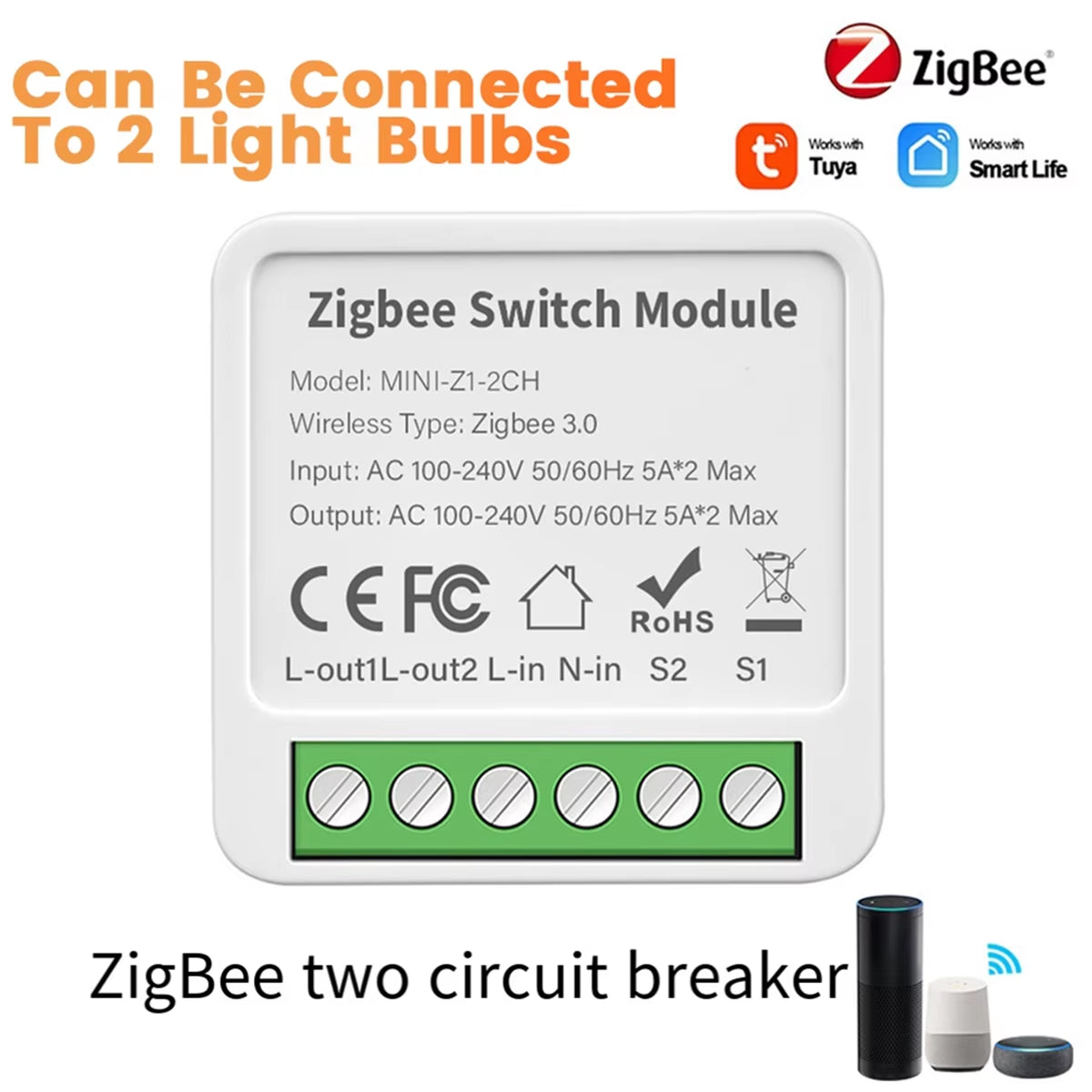 NEW 2-Way On/Off Switch Graffiti Smart Zigbee Smart 2-Way On/Off Switch Mini Concealed Box Switch