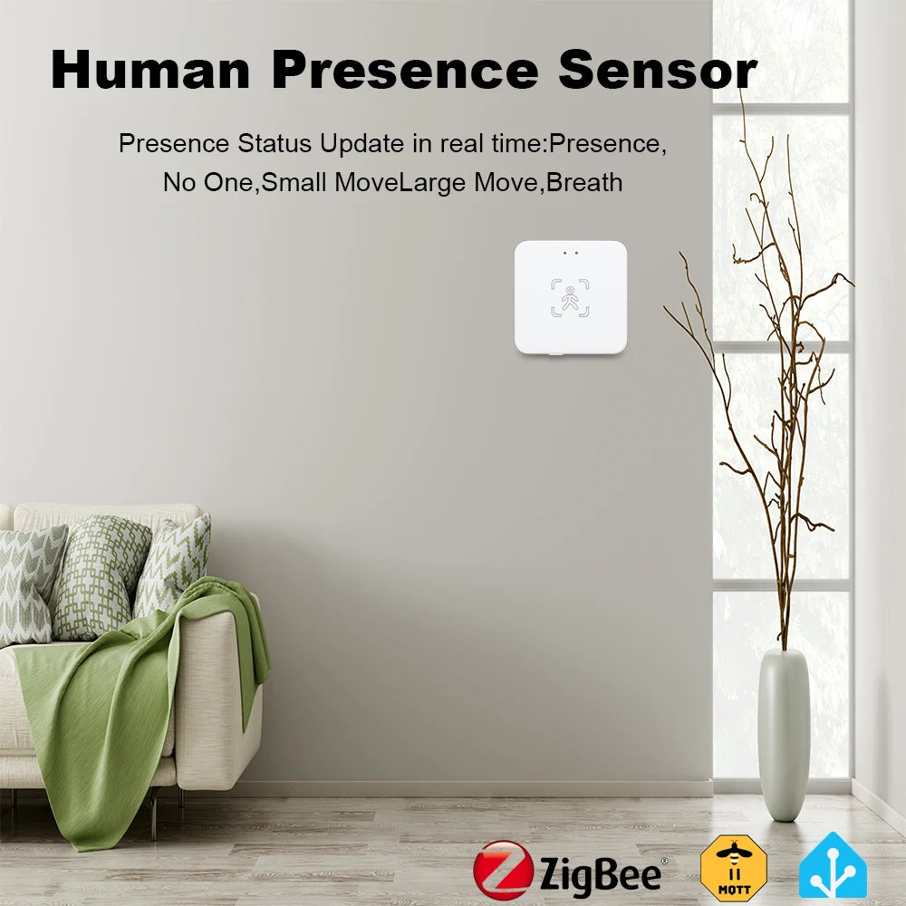 24G Zigbee Human Presence Detector Smart Human Body PIR Sensor Radar Detectormotion Sensors Support Home Assistant