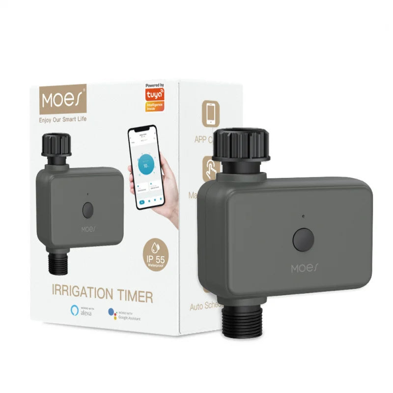MOES Zigbee Smart Sprinkler Water Timer with 1 Outlet Rain Delay Filter Programmable Irrigation Timer Support Alexa Google Home