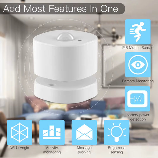 Tuya Zigbee Smart PIR Motion Sensor Human Sensor Detector with Brightness Low Battery Detection Features for Smart Home