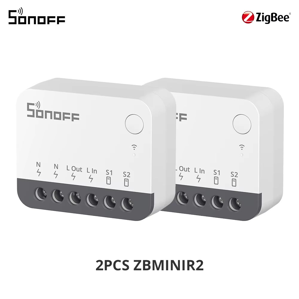 ZBMINIR2 Zigbee Smart Switch Detach Relay Mode External Switch Control Works with Ewelink Zigbee Gateway Required 1-4PCS