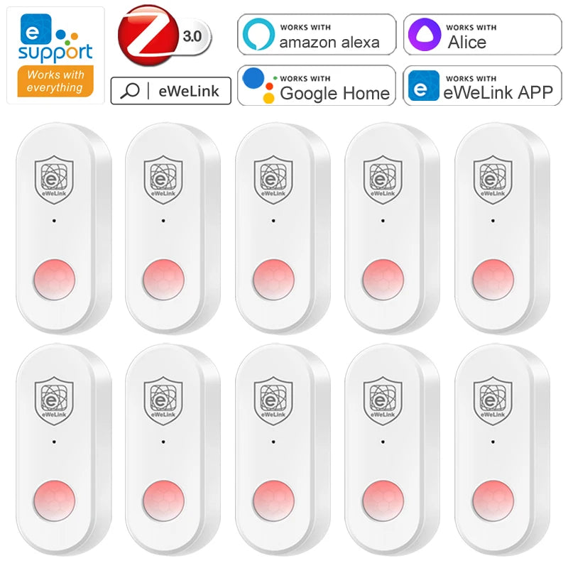 Ewelink Zigbee Human Motion Detector PIR Infrared Sensor Smart Home Security Alarm APP Remote Control Works with Zigbee Gateway