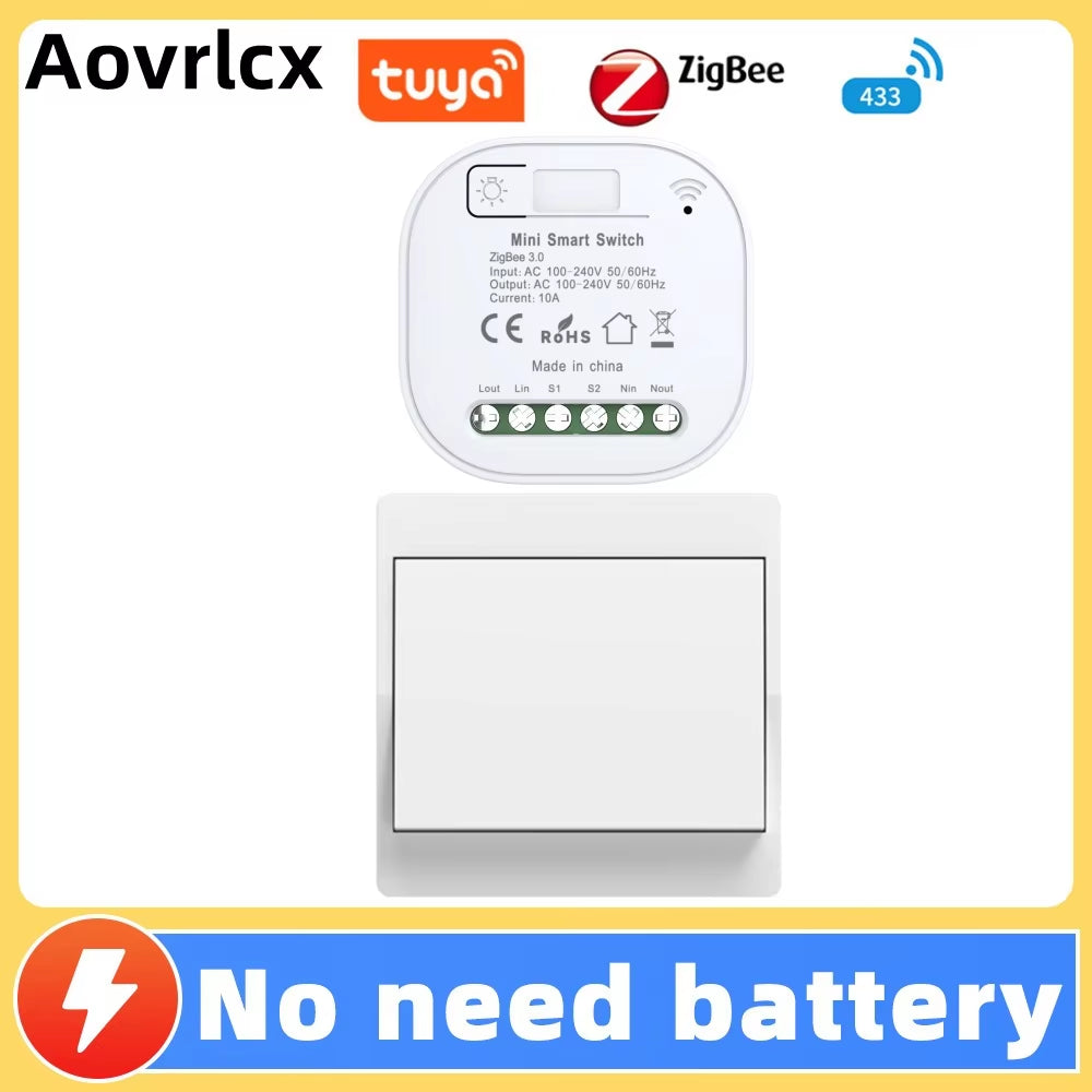 Tuya Zigbee Self Powered Diy Whole House Smart Switch No Battery Waterproof Wireless Remote Control Kinetic Switches Set
