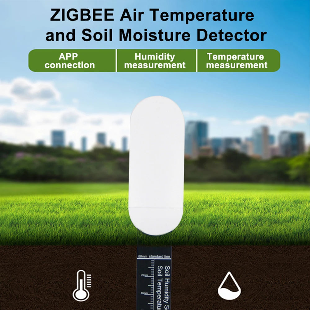 Smart Zigbee Soil Tester Humidity Sensor Tuya APP Real-Time Monitoring Plant Monitor Detector Garden Thermo Hygrometer