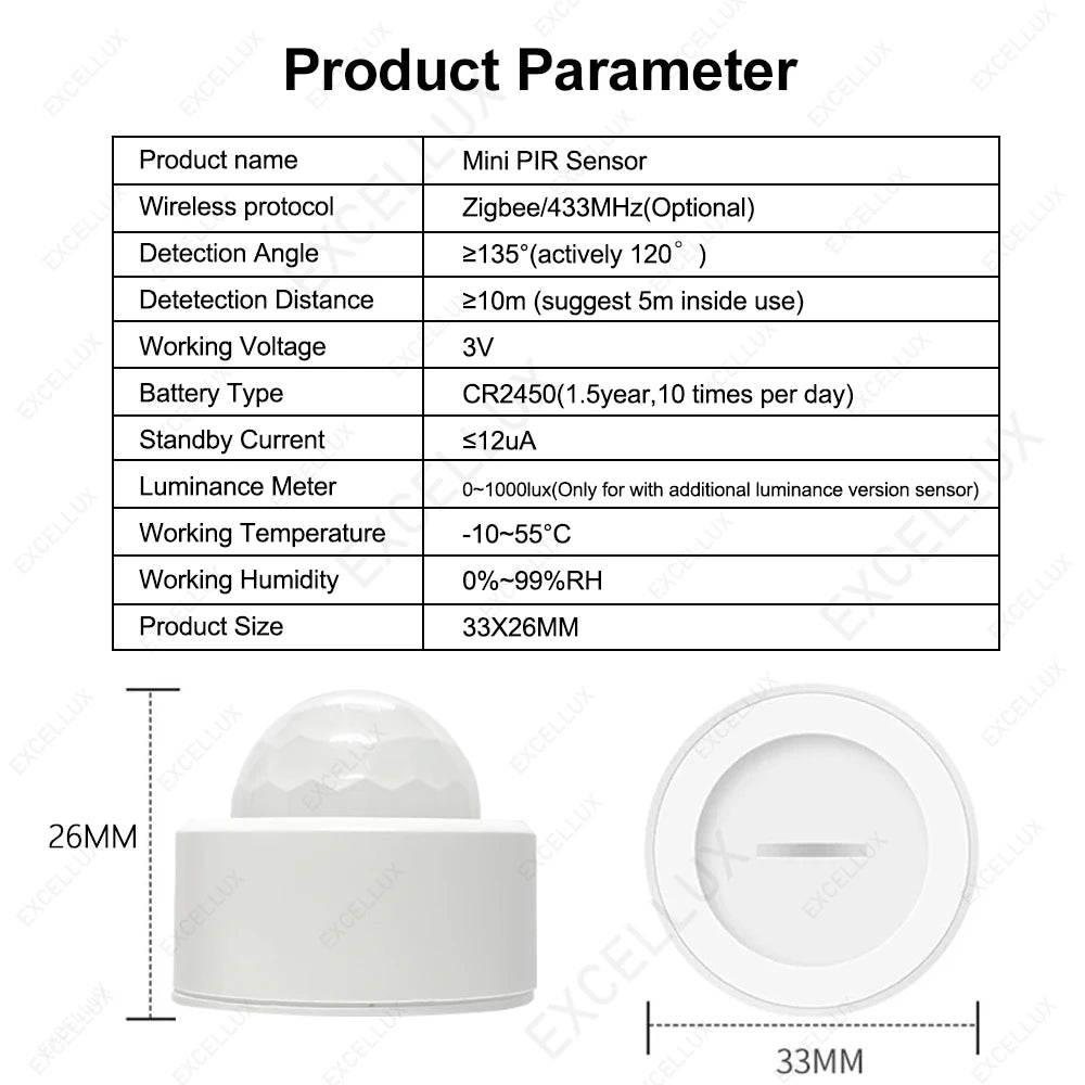 Zigbee Human PIR Motion Sensor Ewelink Body Movement Smart PIR Sensor Infrared Detector Home Security Alarm Support Zbbridge Z2M