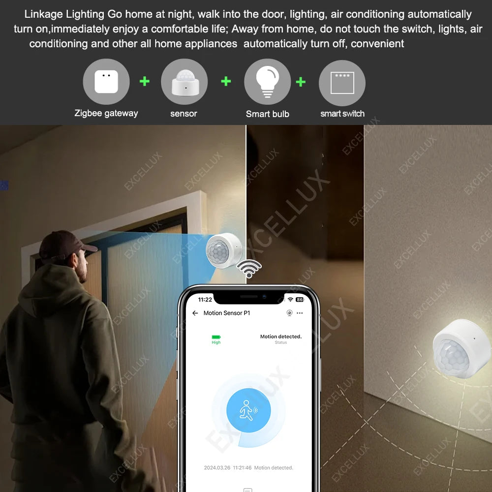 Zigbee Human PIR Motion Sensor Ewelink Body Movement Smart PIR Sensor Infrared Detector Home Security Alarm Support Zbbridge Z2M