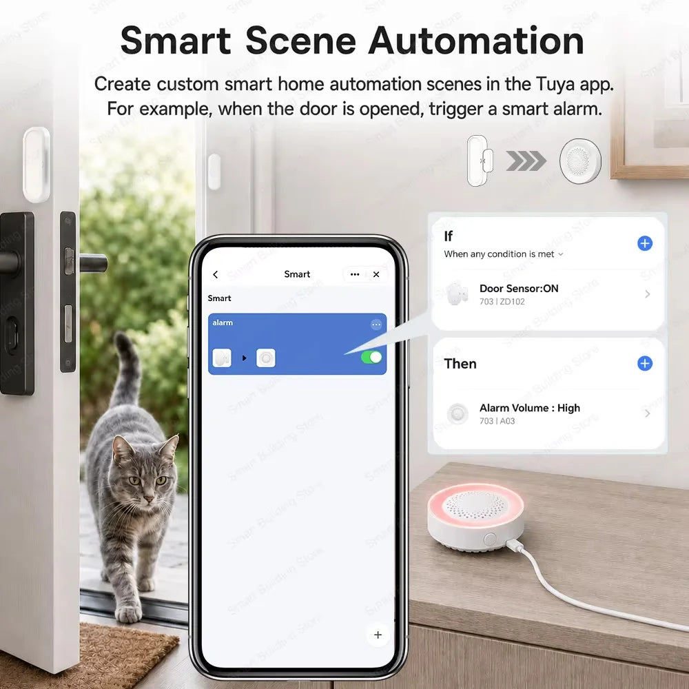 Tuya Zigbee 3.0 Door Window Sensor IP65 Waterproof & Non-Waterproof Options Magnetic Contact Alarm Alexa Yandex ZHA