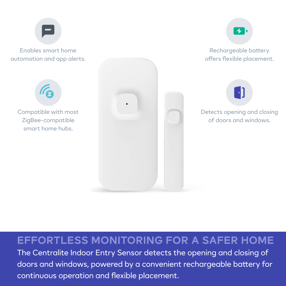 Centralite Indoor Entry Sensor w/ Rechargeable Battery CLZ-3371-C