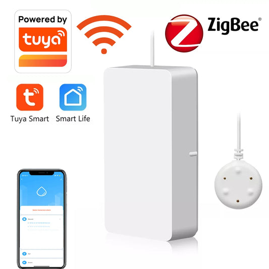 Tuya Smart WIFI /Zigbee Water Leak Sensor Detector Flood Alert Overflow Security Alarm System Water Leakage Alarm Smart Life App