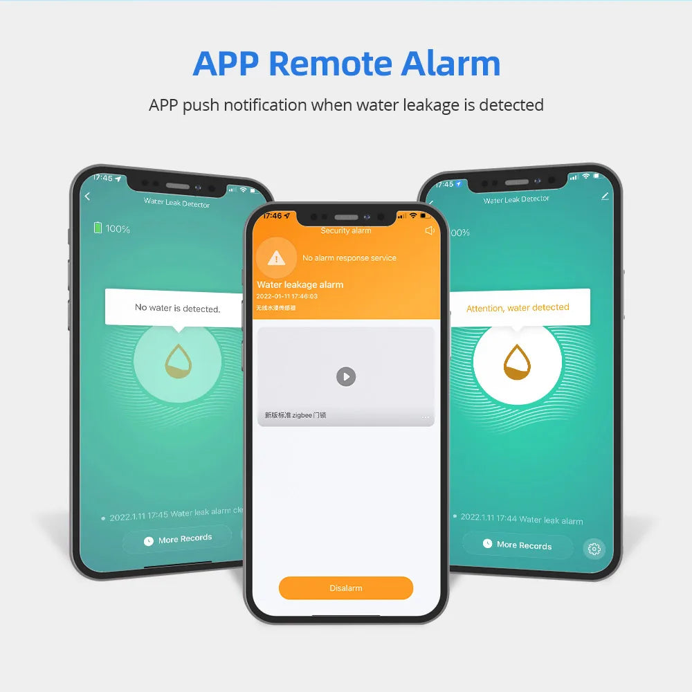 Zigbee Water Leak Detector Smart Home Overflow Security Alarm Flood Leakage Sensor Work with Homekit via ZMHK-01