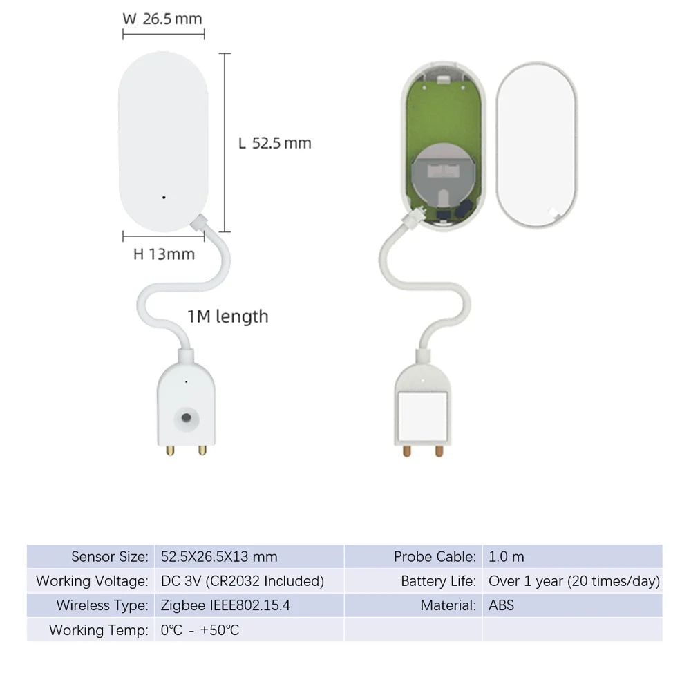 Tuya Zigbee Leak Sensor Water Leakage Detector Leakage Sensor Water Sensor Prevent Water Leakage for Smart Home Smartlife
